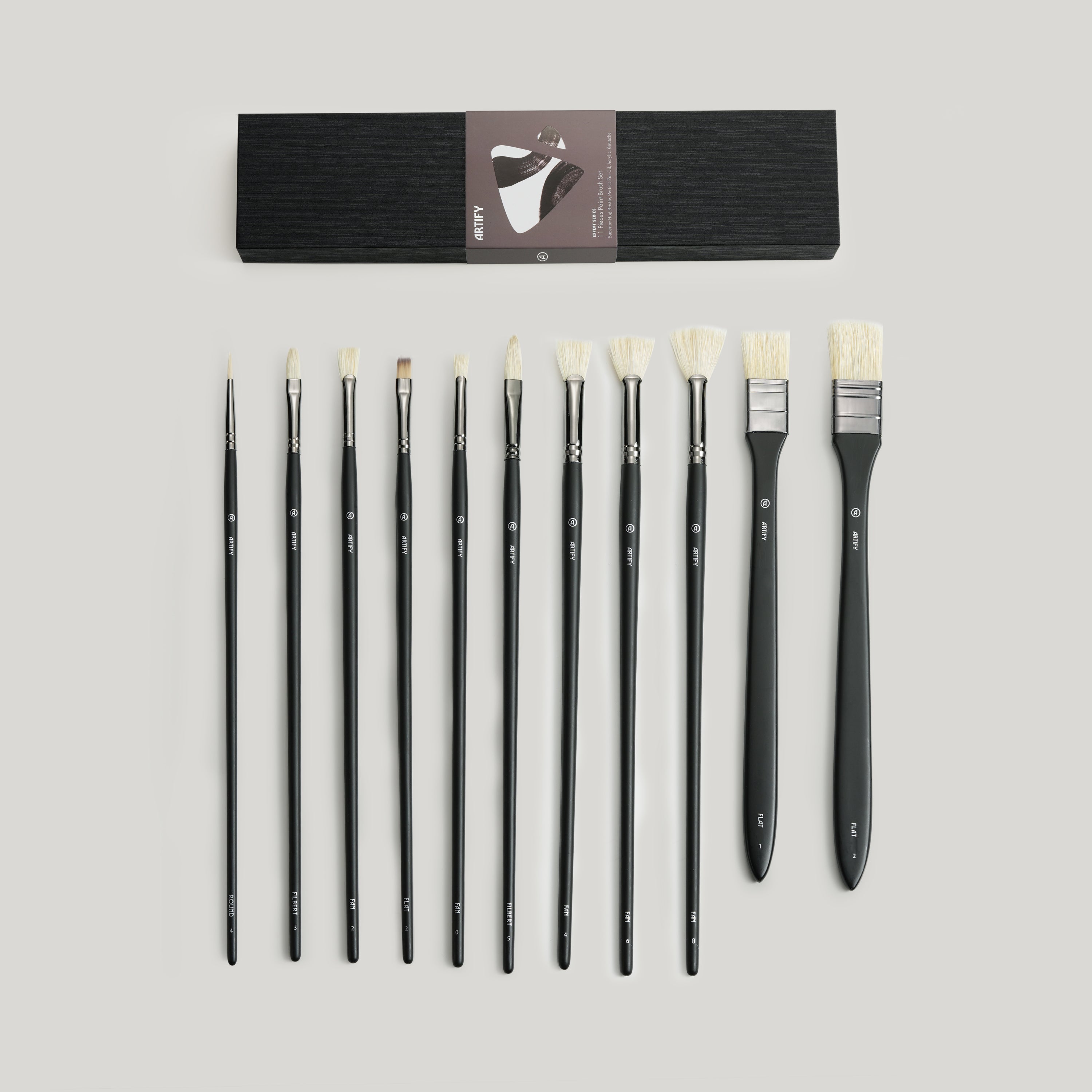 Flat 3-Piece Paint Brush Set