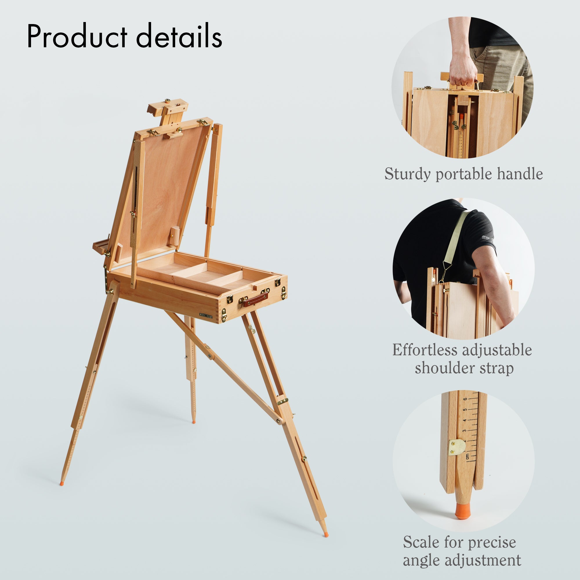 ARTIFY Foldable Portable Beechwood Art Easel Field Easel