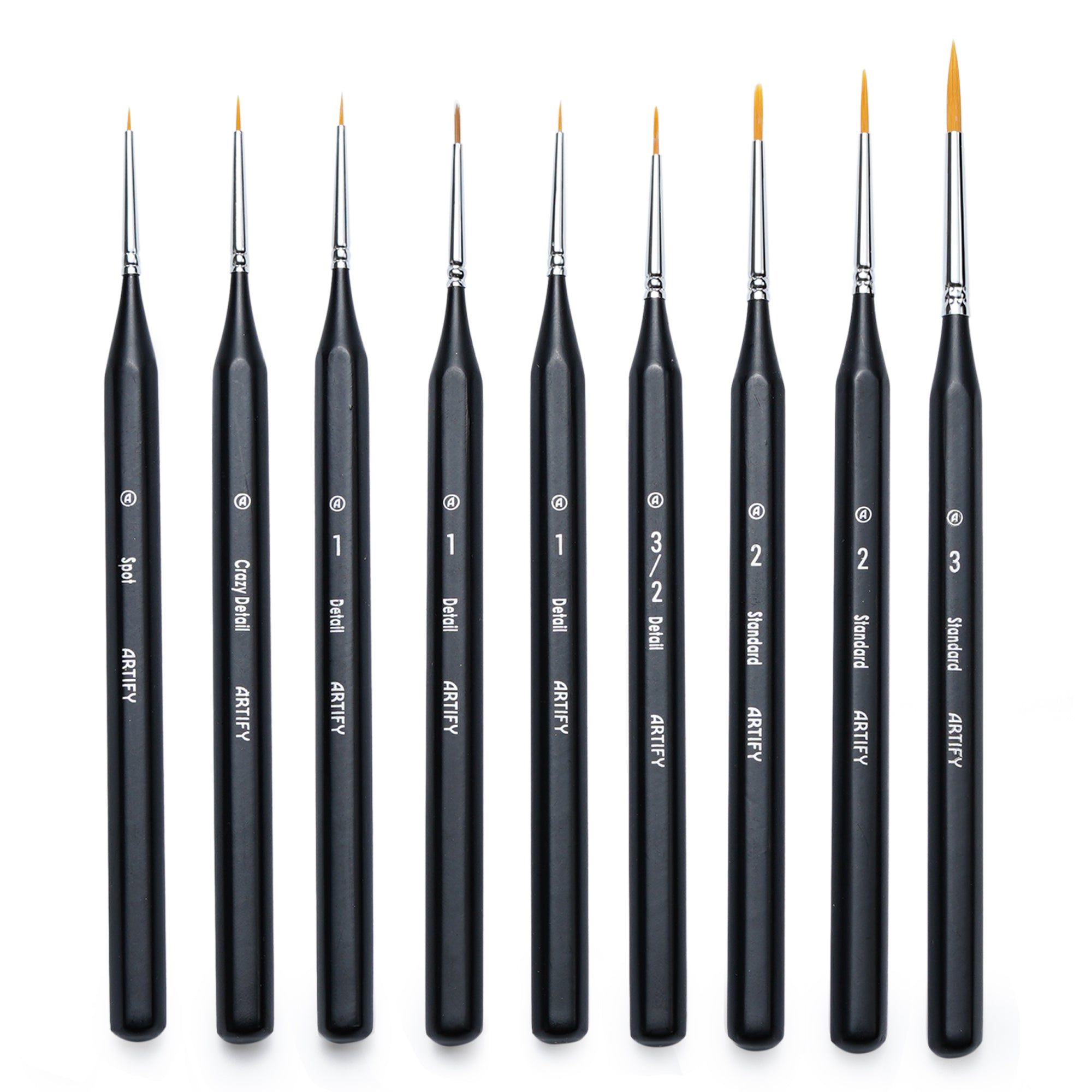 ARTIFY MASTERCRAFT 9-PIECE MINIATURE PAINTING BRUSH SET