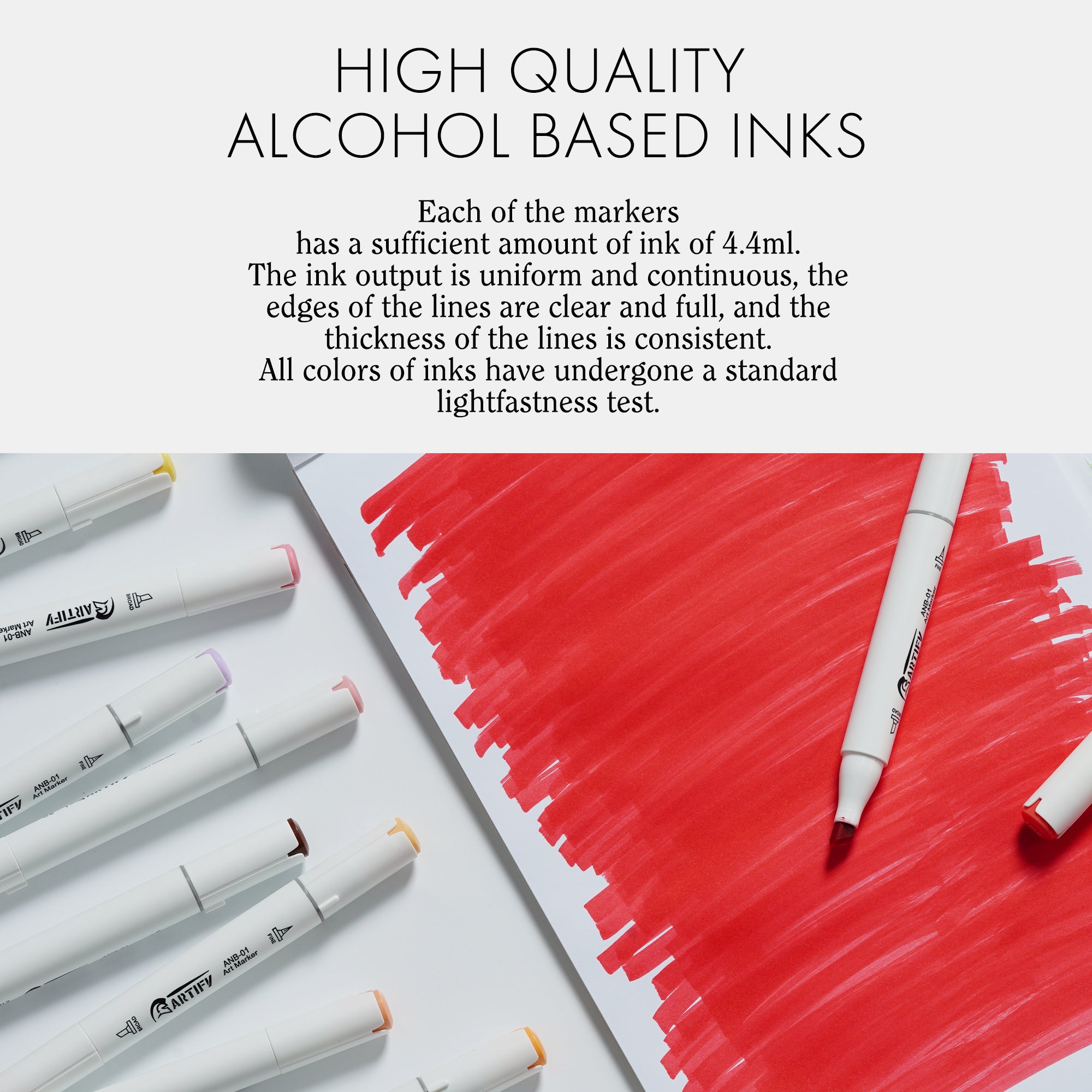  ARTIFY Alcohol Brush Markers, Brush & Chisel Dual